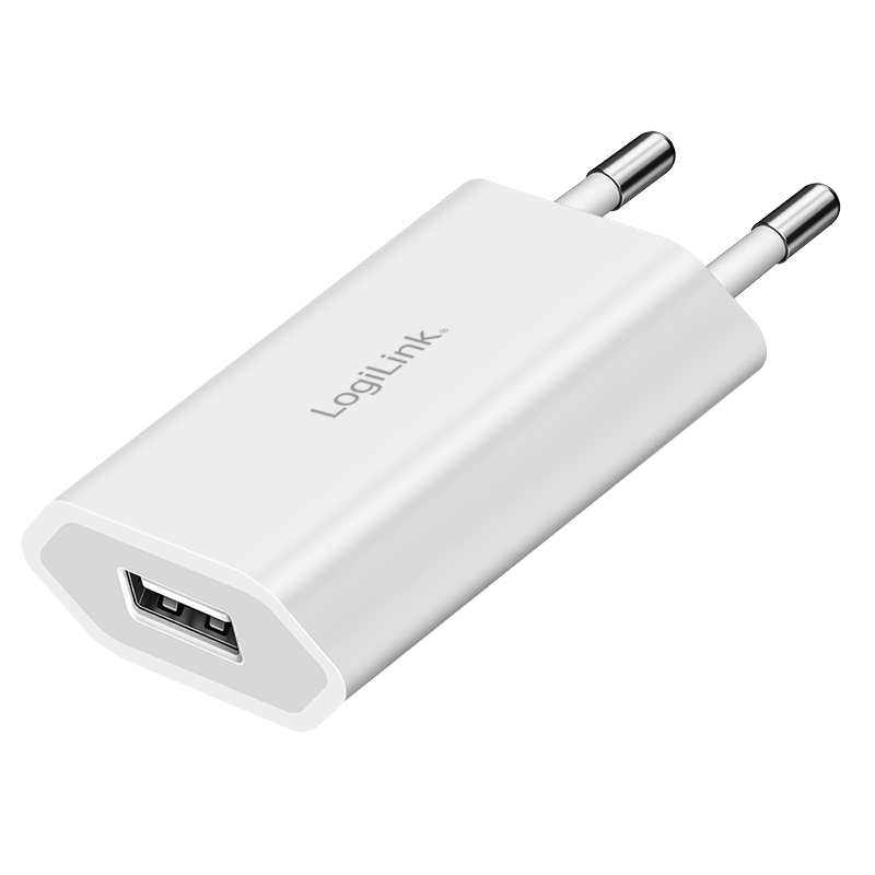 LogiLink USB Wall Charger, 1port, 1x USB-AF, 5W, white