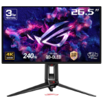 ASUS ROG Swift OLED PG27UCDM computer monitor 67.3 cm (26.5") 3840 x 2160 pixels 4K Ultra HD QD-OLED Black