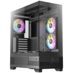 Antec CX700 Mid Tower Gaming Case, Black, 270 Full-View Tempered Glass, 6 x 120 mm RGB Fans, 1 x USB 3.0 / 1 x USB Type-C, ATX, Micro ATX, ITX