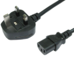 Custompc.ie 1.8 Metre PC Power Cable with 5amp Fuse and Moulded 3 Pin UK/IRISH Plug