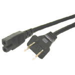 C2G Polarized 2-slot Power Cord, Black 6ft 72" (1.83 m)
