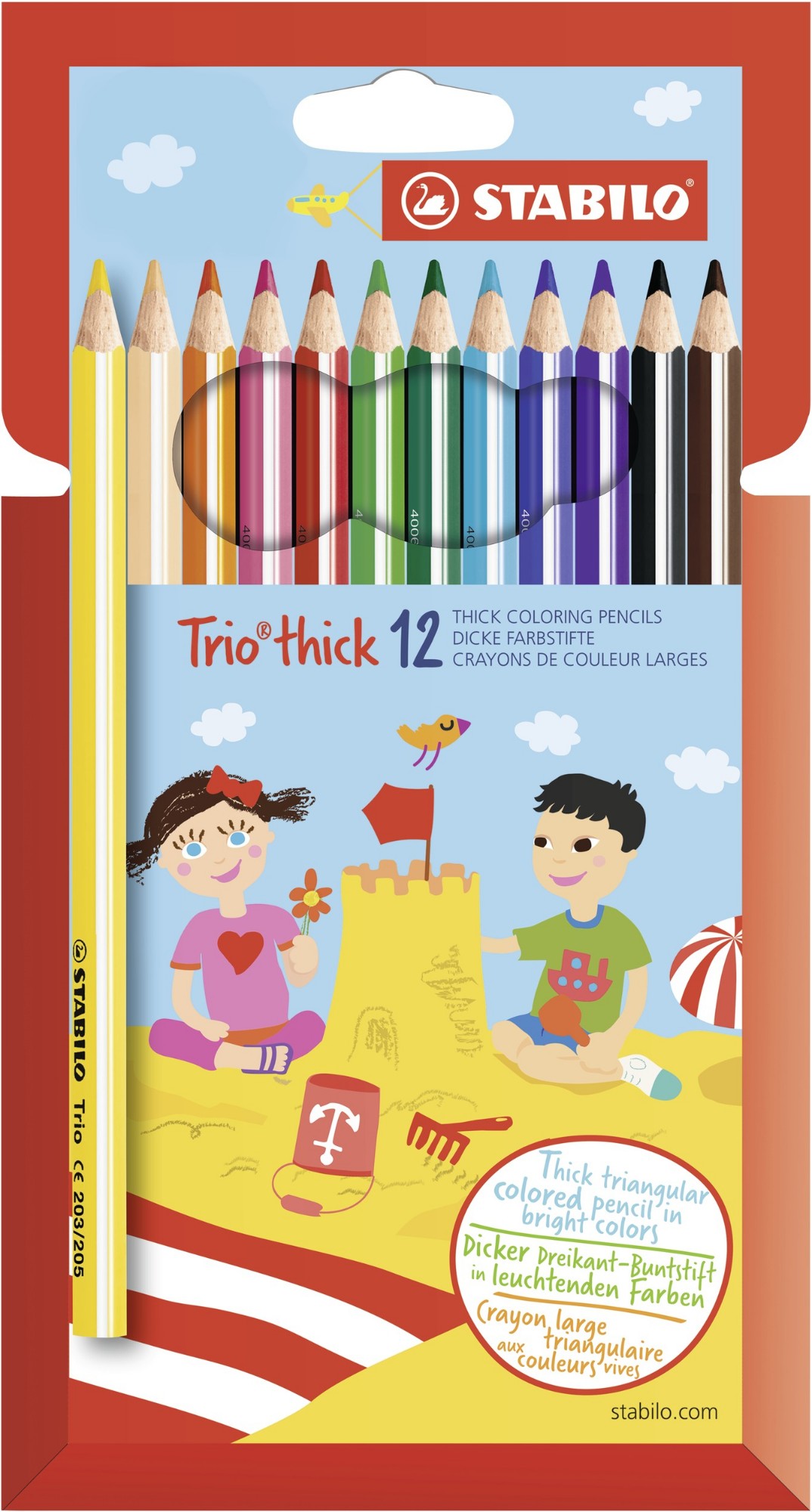 Stabilo Trio Thick Triangular Colouring Pencils Multicolour Pack of 12 (203/12-01)