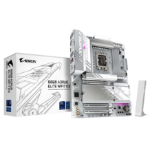 GIGABYTE B860 AORUS ELITE WIFI7 ICE Motherboard - Intel Core Ultra Series CPUs, 14+1+2+1 Phases VRM, up to 9200MHz DDR5, 1xPCIe 5.0 + 2xPCIe 4.0 M.2, 2.5GbE LAN, WIFI 7, USB 4