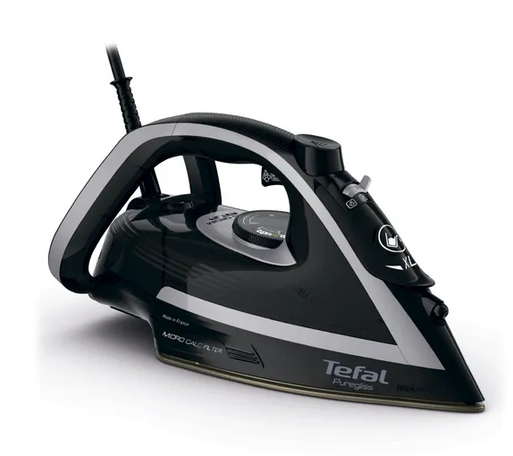 Tefal Puregliss FV8062E0 iron Dry & Steam iron Durilium AirGlide Autoclean soleplate 3000 W Black, Grey