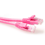 ACT Roze 2 meter U/UTP CAT6A patchkabel snagless met RJ45 connectoren
