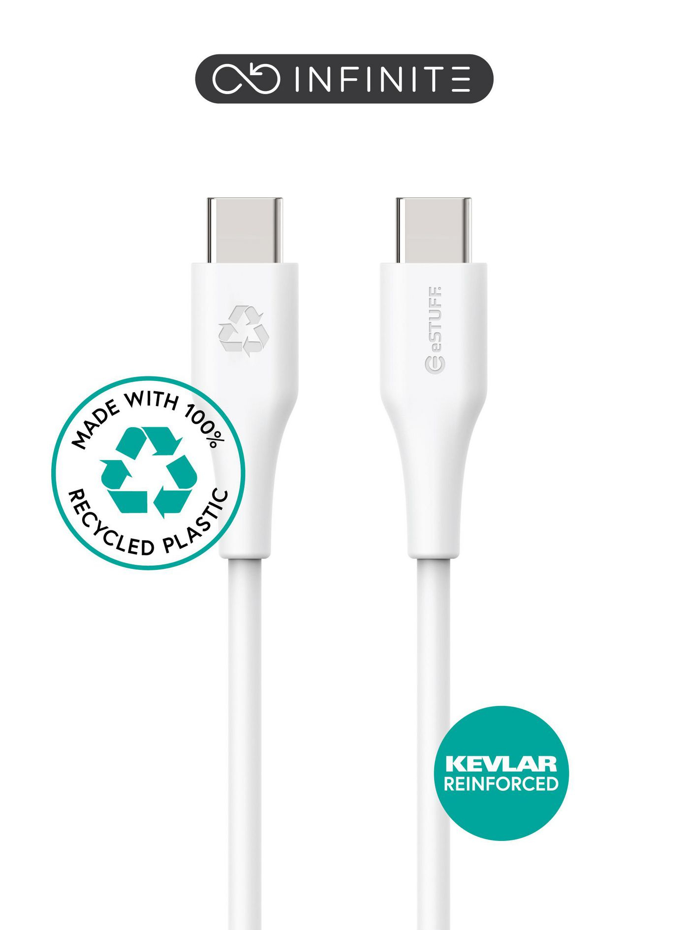 Image of eSTUFF ES604070 USB cable 0.5 m USB 2.0 USB C White