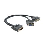Kramer Electronics DVI-I (M) - DVI-D (F) & 15-pin HD (F) 0.3 m DVI-D + VGA (D-Sub) Black
