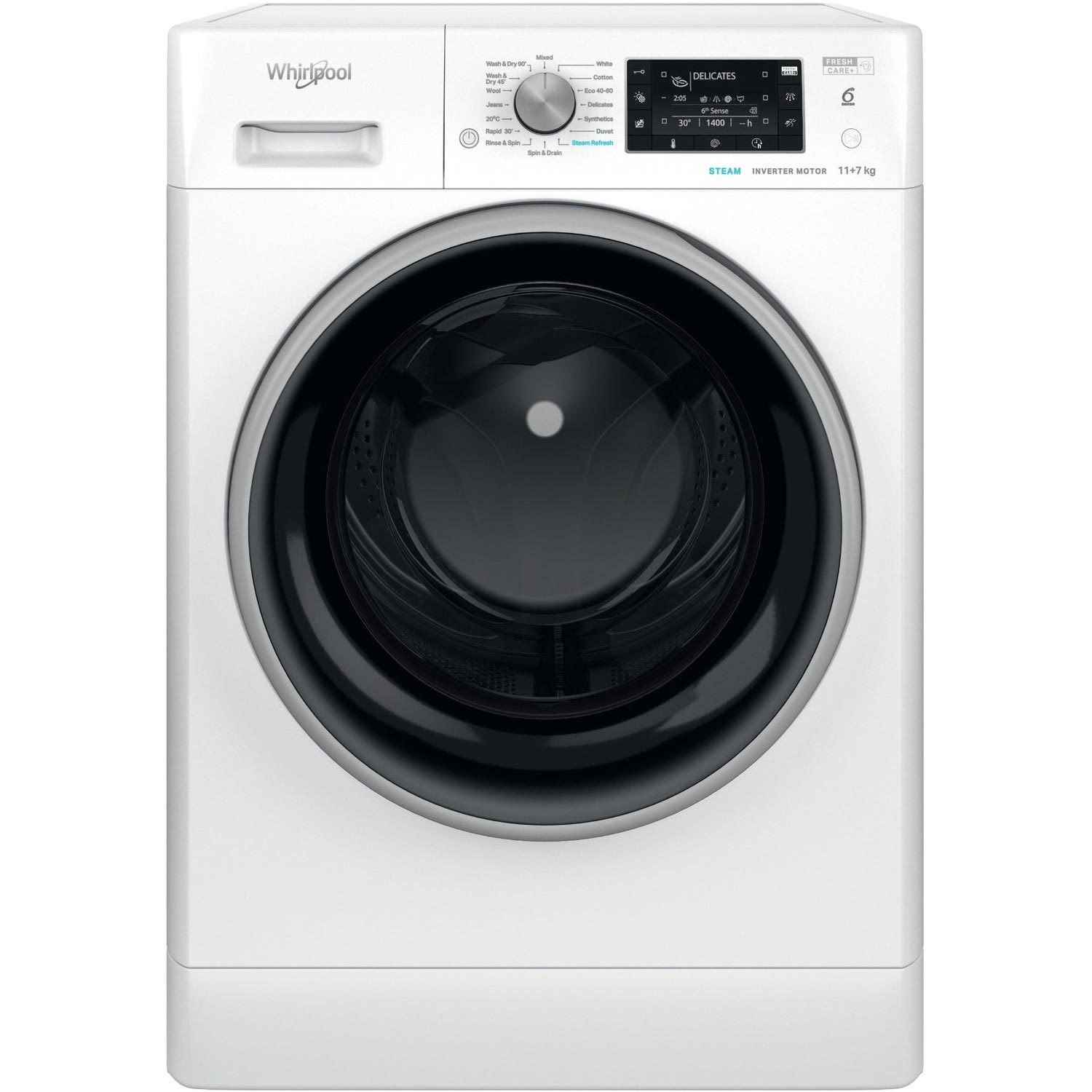 Photos - Other for Computer Whirlpool 6th sense 11kg Wash 7kg Dry 1400rpm Washer Dryer - White FFWDD11 