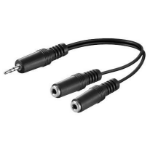 Microconnect AUDLL02 audio cable 0.2 m 3.5mm 2 x 3.5mm Black