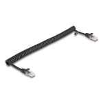 DeLOCK RJ45 Coiled Cable male to male Cat.5e 1 m black