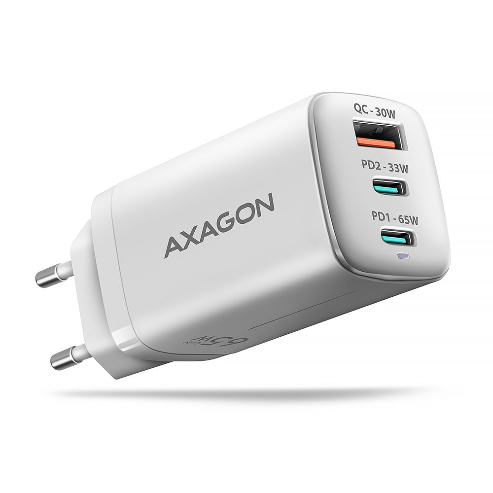 EU Product - ACU-DPQ65W 1x USB-A 2x USB-C PD 3.0 QC4+ PPS - AC Adapter - 65 W