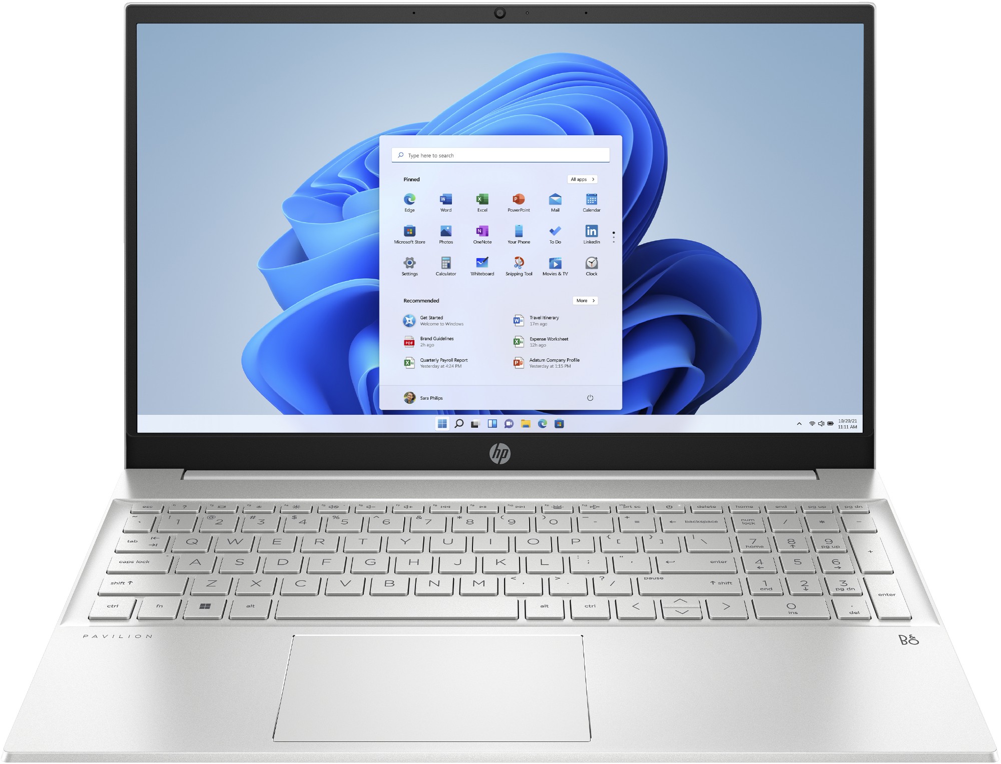 Pavilion Laptop 15-eh1026na, Windows 11 Home,?15.6",?touch screen,?AMD Ryzen? 7,?16GB RAM,?512GB SSD,?FHD,?Natural silver