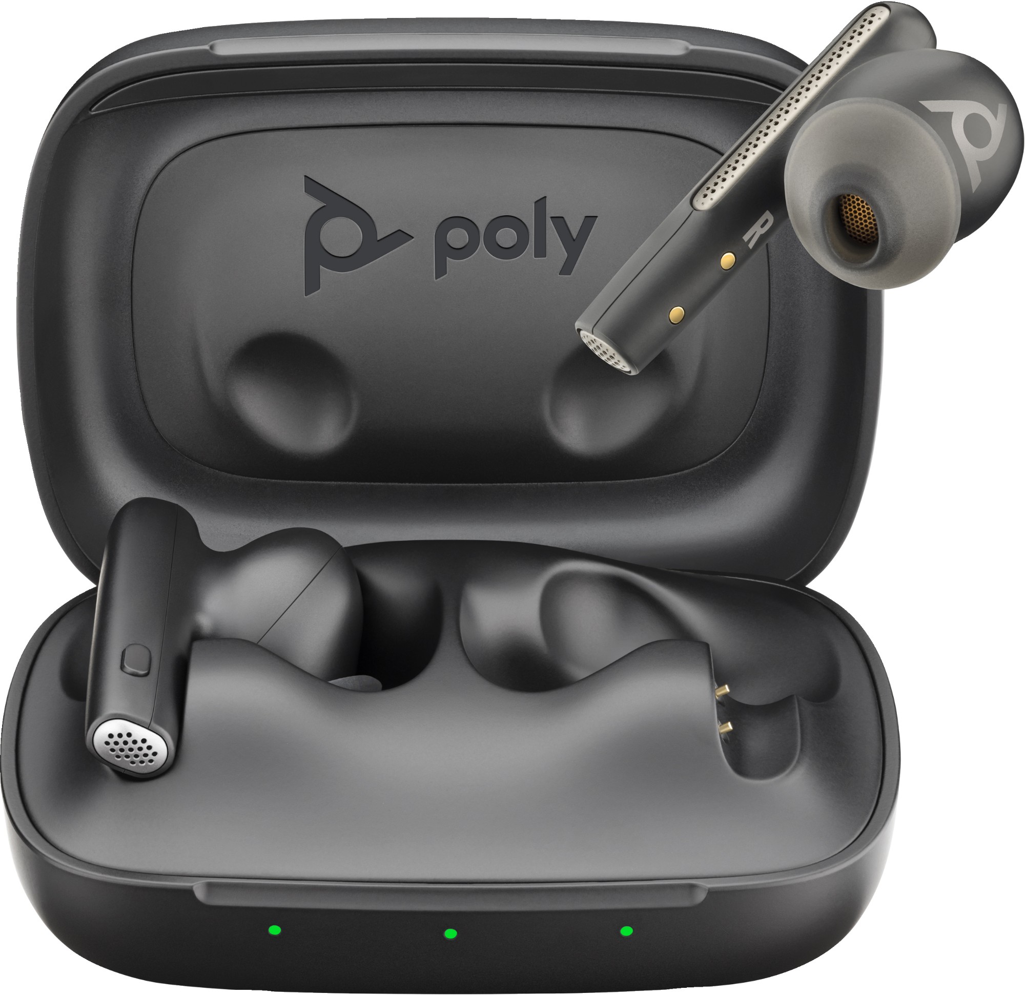 Photos - Headphones Poly Voyager Free 60 UC Carbon Black Earbuds +BT700 USB-C Adapter +Bas 220 