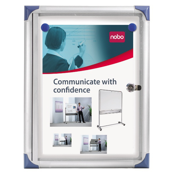 Nobo Extra Flat Magnetic Lockable Noticeboard 4XA4