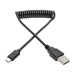 Tripp Lite U050-006-COIL USB cable USB 2.0 70.9" (1.8 m) USB A Micro-USB B Black