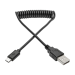 Tripp Lite U050-003-COIL USB cable 35.4" (0.9 m) USB 2.0 USB A Micro-USB B Black