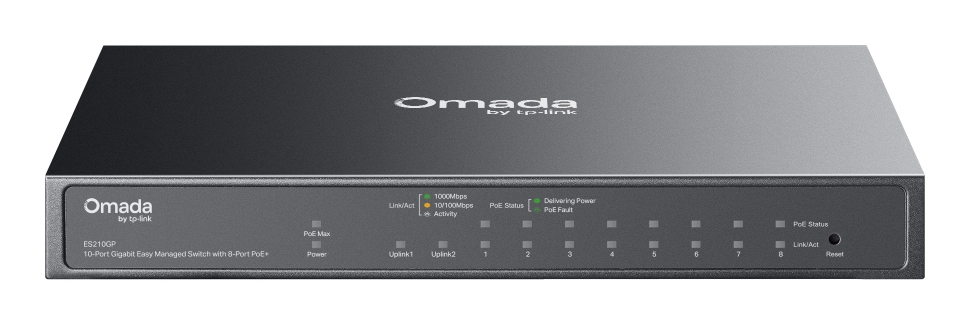 TP-Link Omada ES210GP network switch Managed L2 Gigabit Ethernet (10/100/1000) Power over Ethernet (PoE) DIN rail Black