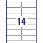Avery MP7163-40 99.1 x 38.1mm Permanent Multipurpose Labels 40 Sheets - 14 Labels per sheet