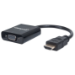 Manhattan HDMI to VGA Converter cable, 1080p, 30cm, Male to Female, Optional USB Micro-USB Power Port, Black, Blister