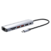 Manhattan USB-C Dock/Hub with Card Reader, Ports (x5): Ethernet, HDMI, USB-A (x2) and USB-C, With Power Delivery (100W) to USB-C Port (Note additional USB-C wall charger and USB-C cable needed), USB 3.2 Gen 1, All Ports can be used at the same time, Unive