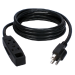 QVS 3-Outlet 3-Prong 15ft Black 179.9" (4.57 m)