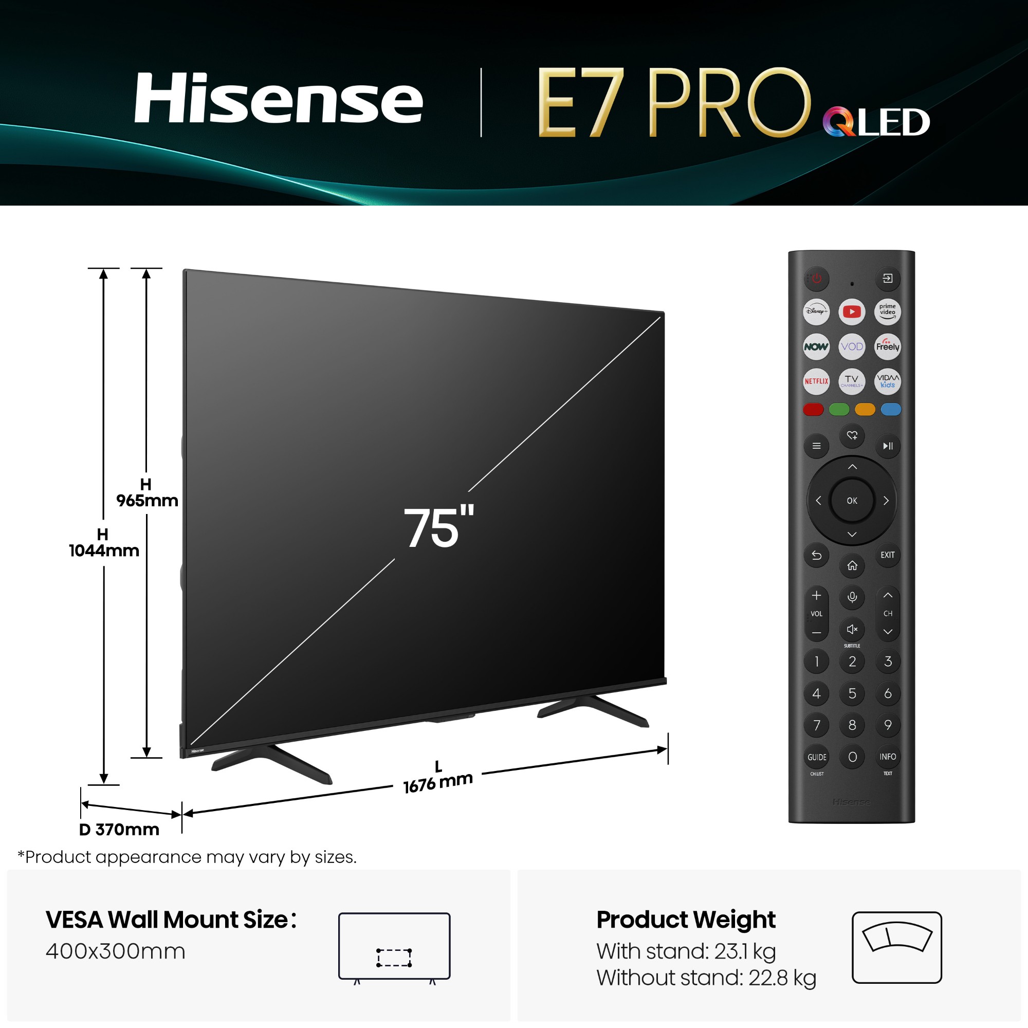 Hisense 55" E78QTUK PRO 144Hz QLED Smart AI TV with Freely