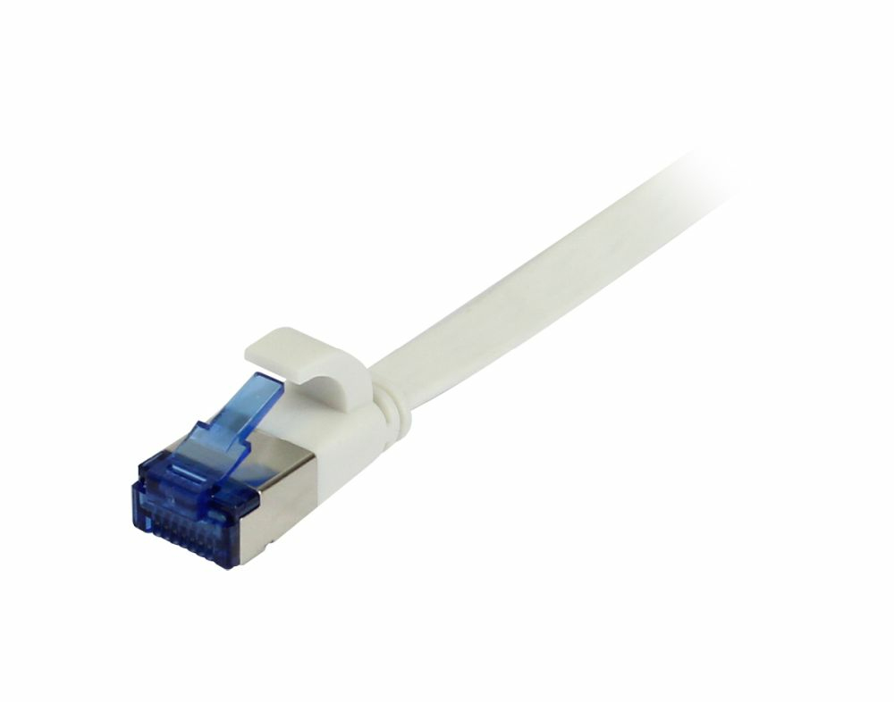 EU Product - Patchkabel RJ45 Cat6a 500Mhz weiss U/FTP flach TPE Superflex AWG32 - Cable - Network thumbnail