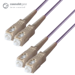 connektgear 15m Duplex Fibre Optic Multi-Mode Cable OM4 50/125 Micron SC to SC Purple