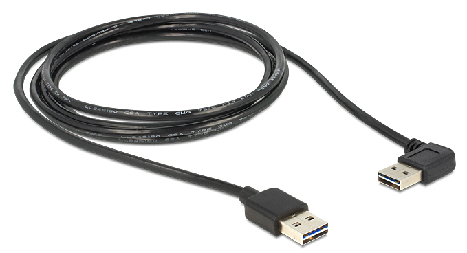 DeLOCK 1m USB 2.0 A m/m 90Â° USB cable USB A Black