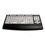 Ceratech Accuratus Black/White USB Monster keyboard has been primarily designed for the education market- its double sized (24mm x 24mm) keys and robust build is ideal for early learners. Includes integrated passive 2 port USB hub and detachable wrist res