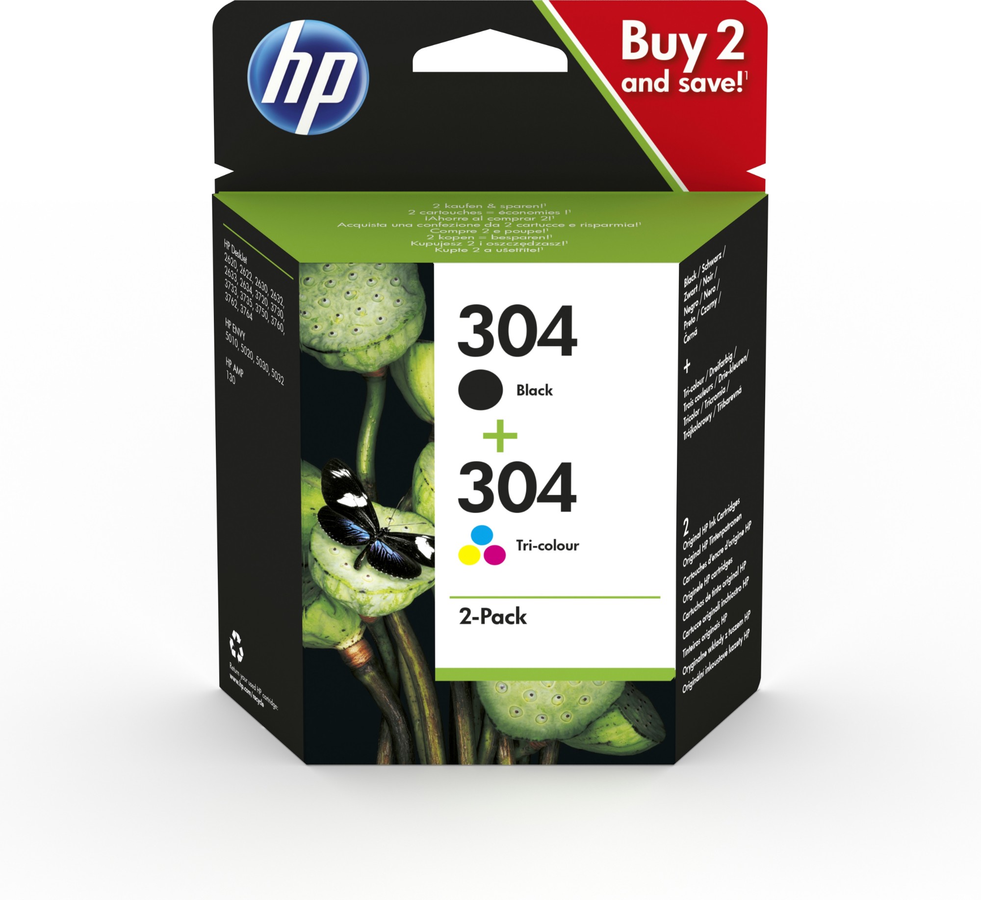 Cartouche pour HP 304 Noir Deskjet 2620 2630 Green-Line Compatible