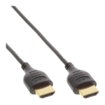 InLine High Speed HDMI Cable with Ethernet, AM/AM, super slim, black/gold, 0.5m
