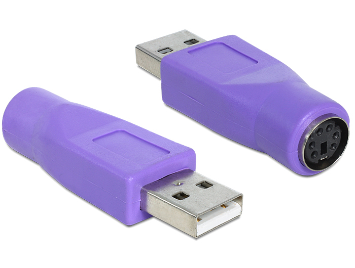 Image of DeLOCK 65461 cable gender changer USB-A PS/2 Violet