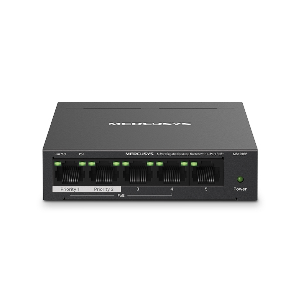 Image of Mercusys 5-Port Gigabit Desktop Switch with 4-Port PoE+