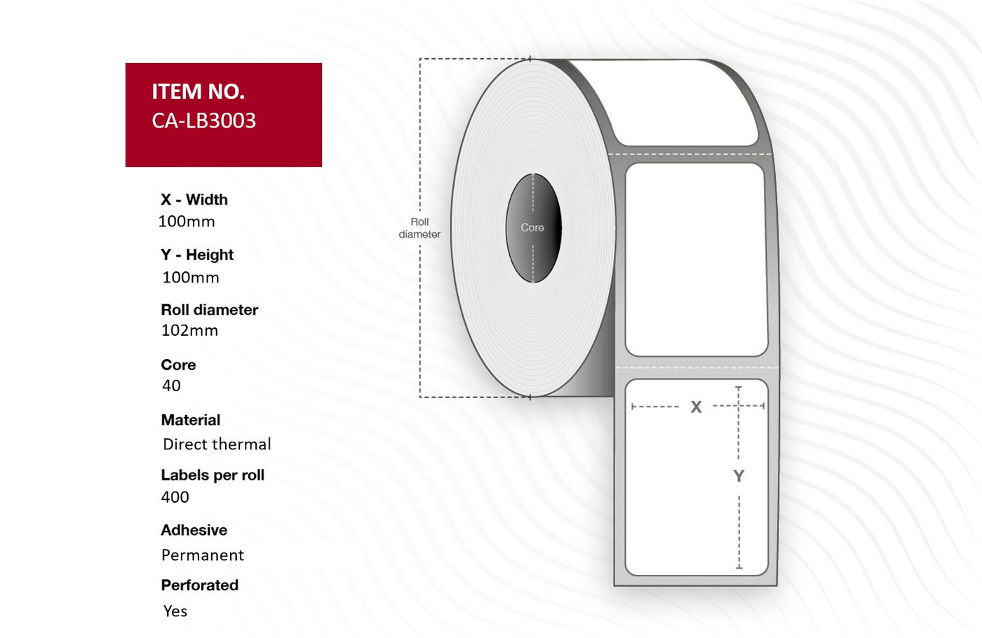 Capture White Ca-Lb3003 Printer Label