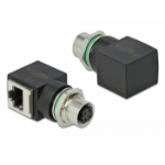 DeLOCK 66312 tussenstuk voor kabels M12 RJ45 Zwart