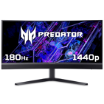 Acer X Predator X34V3 Curved Gaming Monitor, 180Hz, WQHD (3440x1440), 1ms Response Time, 21:9, 1500R, AMD FreeSync Premium, HDR1000