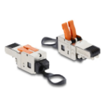 DeLOCK RJ45 plug with clamp lock 2 pin +/- tool-free - composite power connector