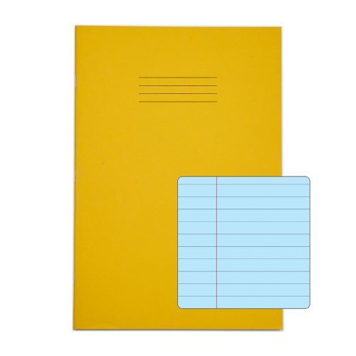 Image of Rhino A4 Special Exercise Book 48 Page, Yellow with Tinted Blue...