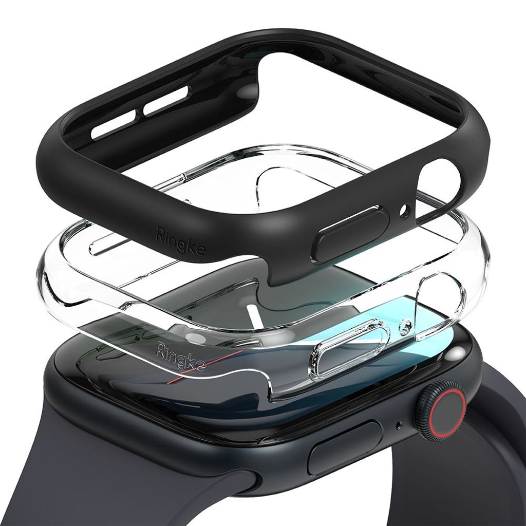 EU Product - Slim Case for Apple Watch 10 46mm, 2-pack - Transparent/Black thumbnail