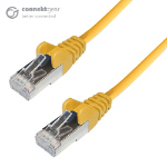 connektgear 2m RJ45 CAT6A SSTP Stranded Flush Moulded LS0H Network Cable - 26AWG - Yellow