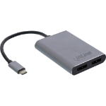 InLine USB Dual Display Converter, USB-C to 2x DisplayPort F, 4K black