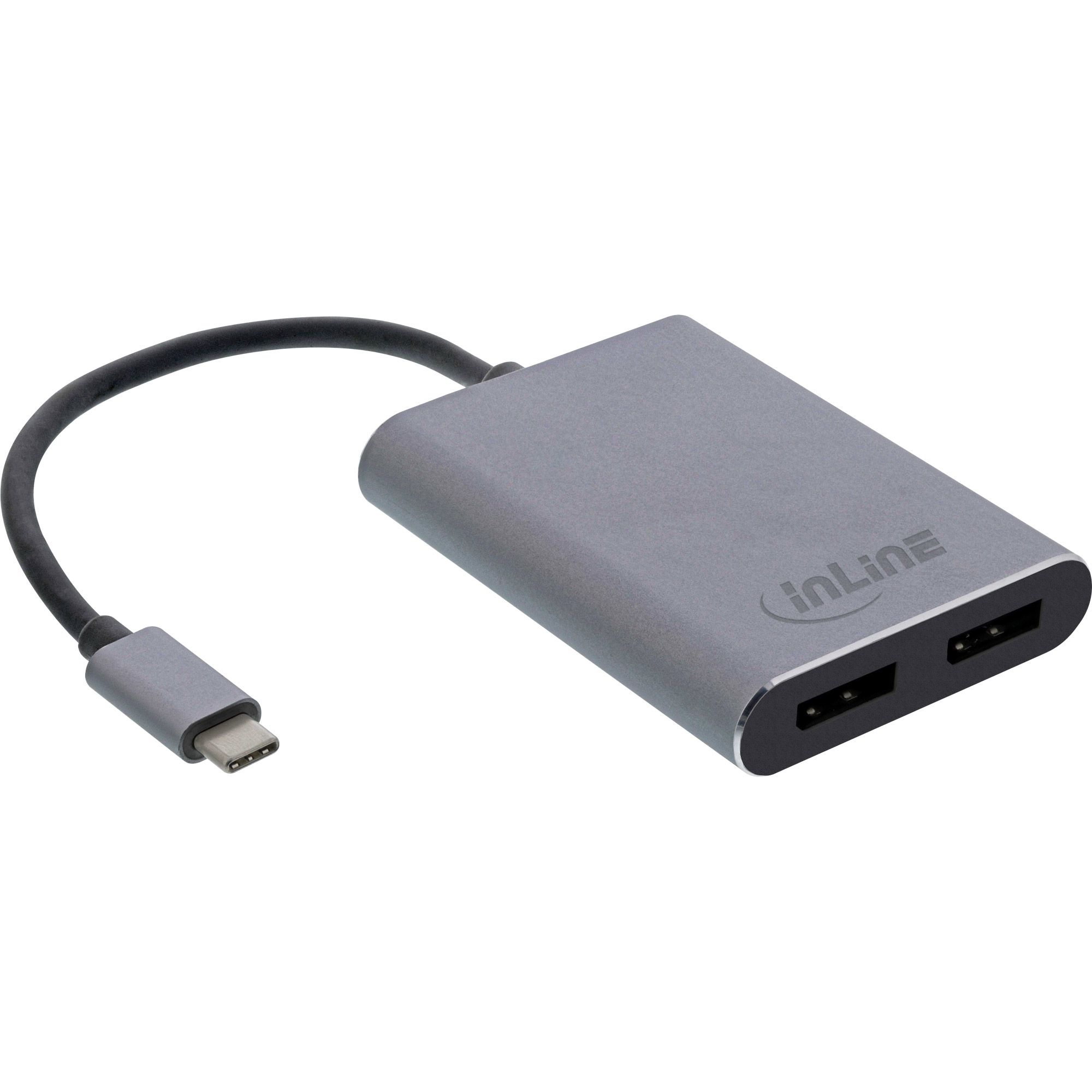 64202B INLINE INC USB Dual Display Konverter - USB-C zu 2x DisplayPort 4K/60Hz - schwarz