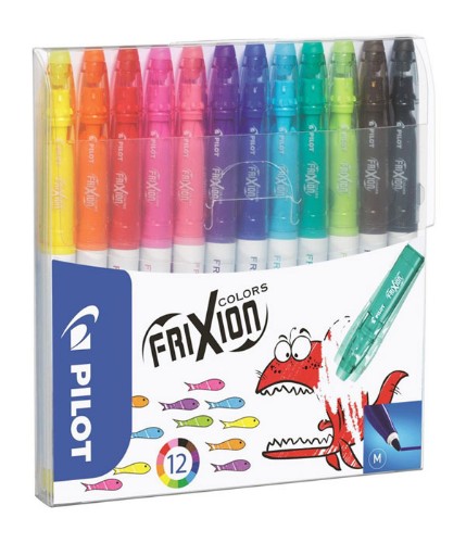 Pilot FriXion Colourng felt pen Medium Black, Blue, Brown, Green, Light Blue, Orange, Pink, Red, Turquoise, Violet, Yellow 12 pc(s)