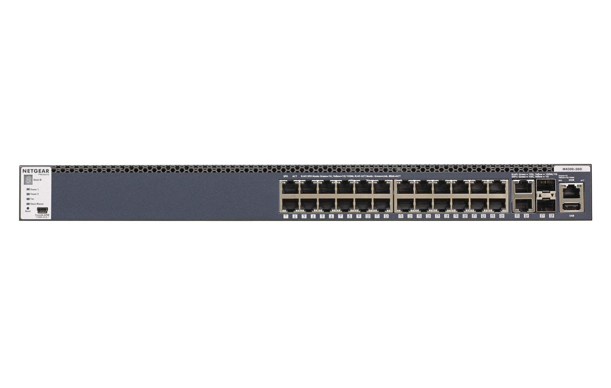 Netgear M4300-28G Gestionado L3 Gigabit Ethernet (10/100/1000) 1U Negro