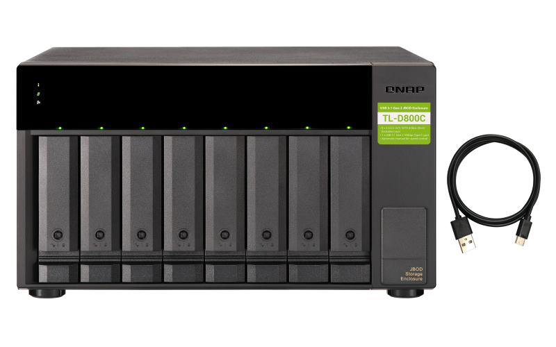 Image of QNAP TL-D800C storage drive enclosure HDD/SSD enclosure Black,...