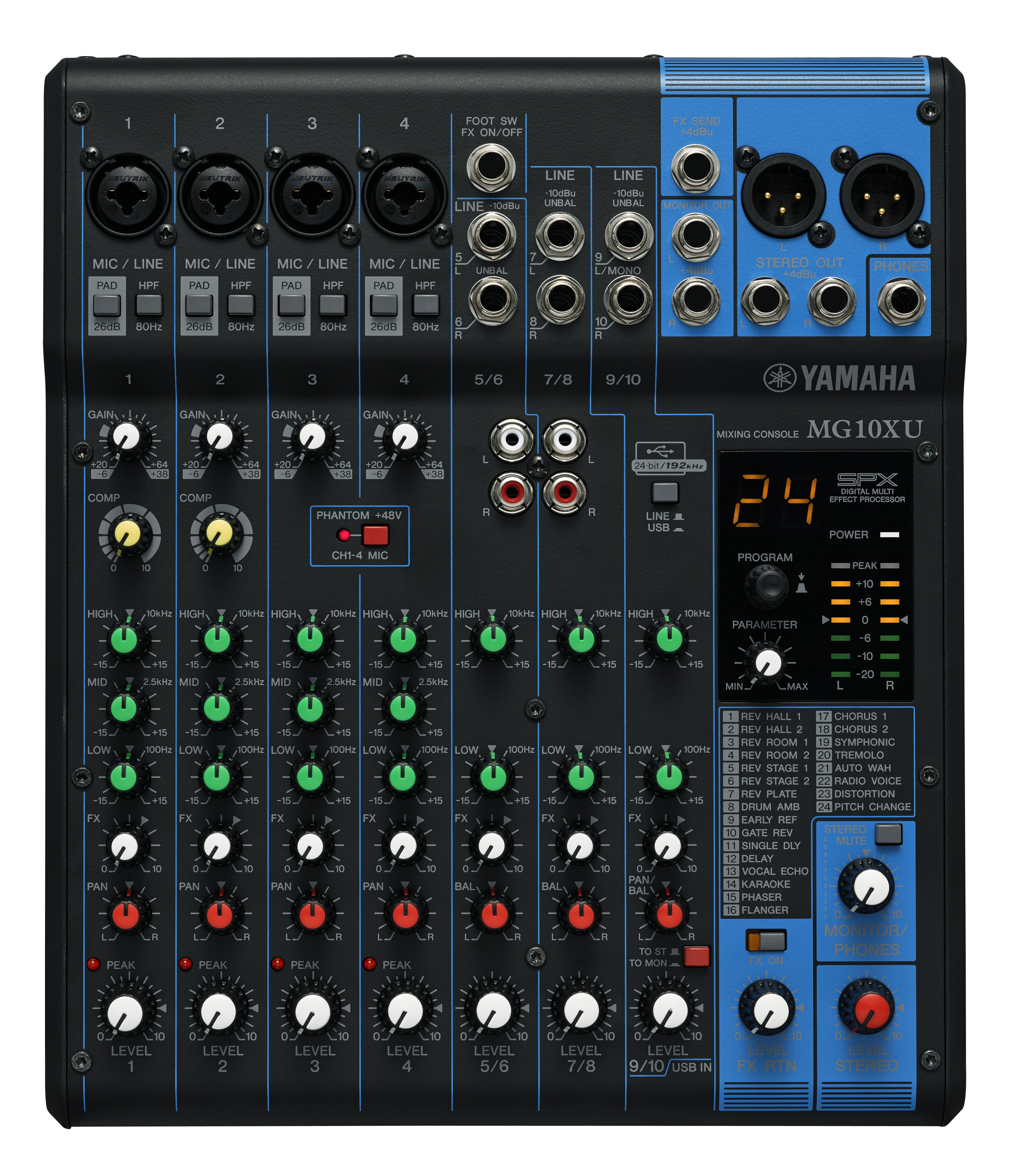 Image of Yamaha MG10XU audio mixer 10 channels Black