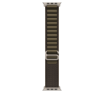 Apple 49mm Dark Olive Alpine Loop - Medium - Natural Titanium Finish