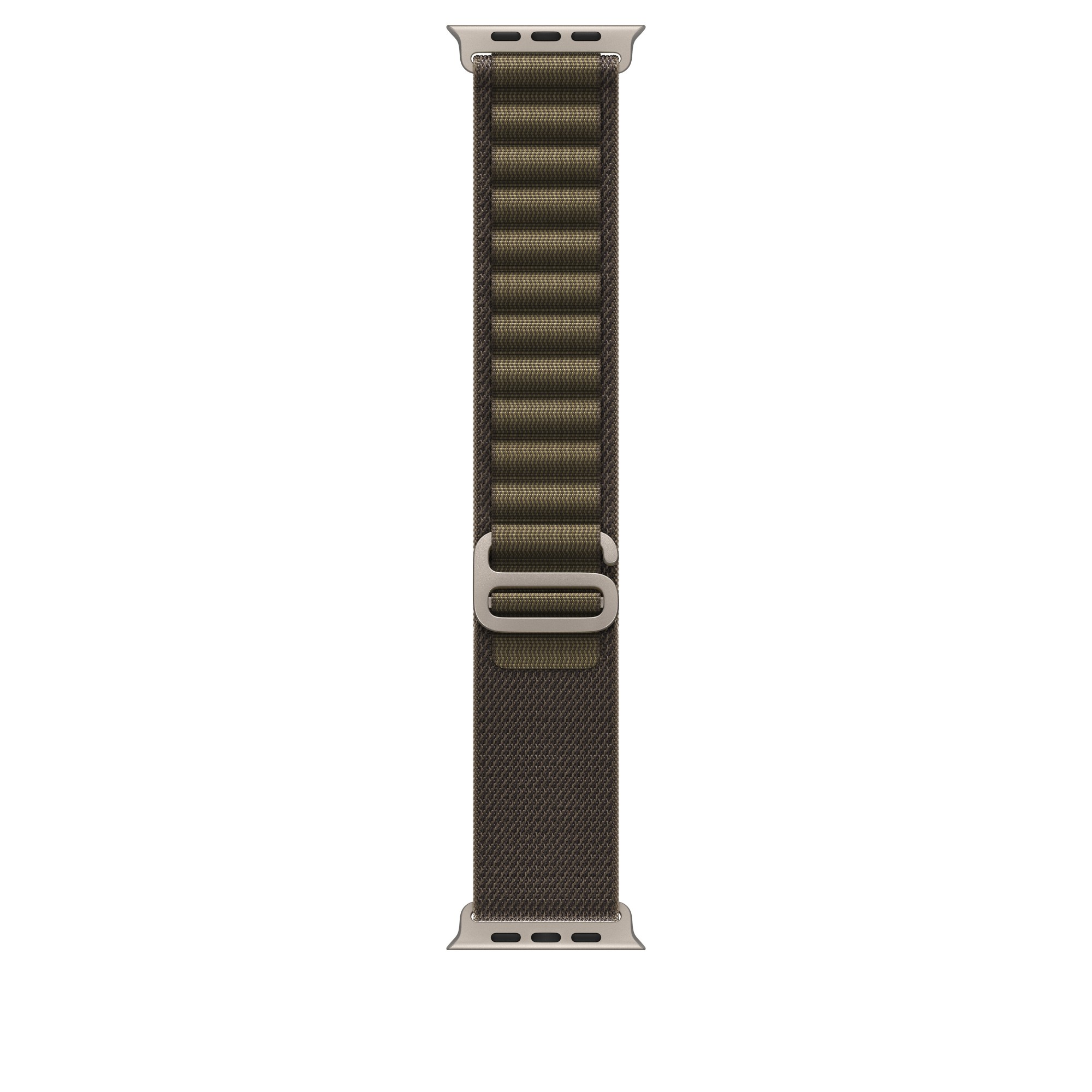 Apple 49mm Dark Olive Alpine Loop - Large - Natural Titanium Finish