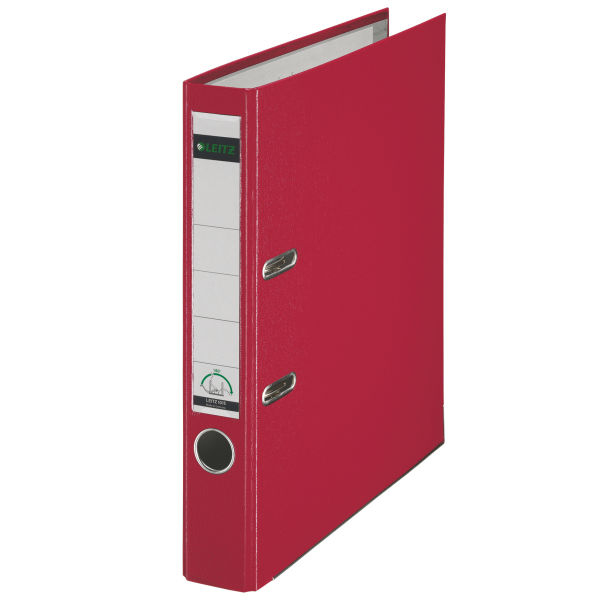Image of Leitz 180° Plastic Lever Arch File A4 Red